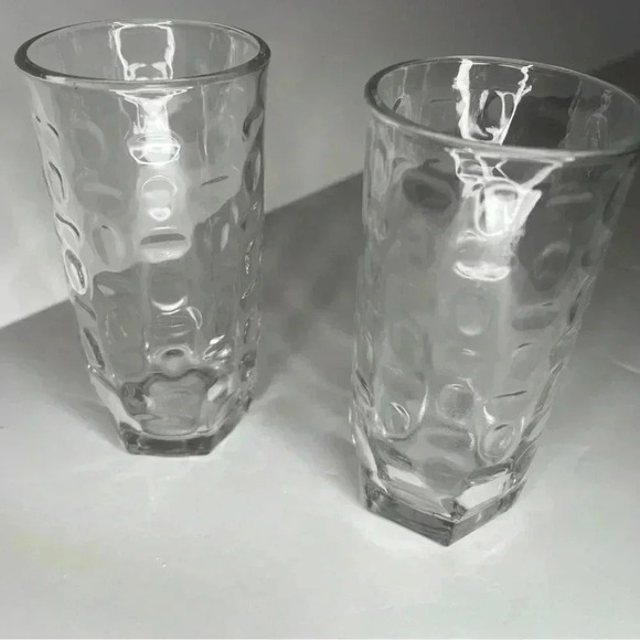 Vintage Crisa Libbey Pebble Glass Tumblers Juice Glasses Clear 7 Oz. 5" Set of 2 - Picture 1 of 4